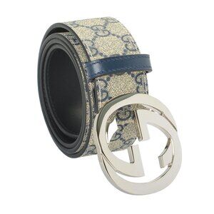 Gucci 100% Leather Metal Silver Double G Buckle Guccisima Belt US 32 IT 80